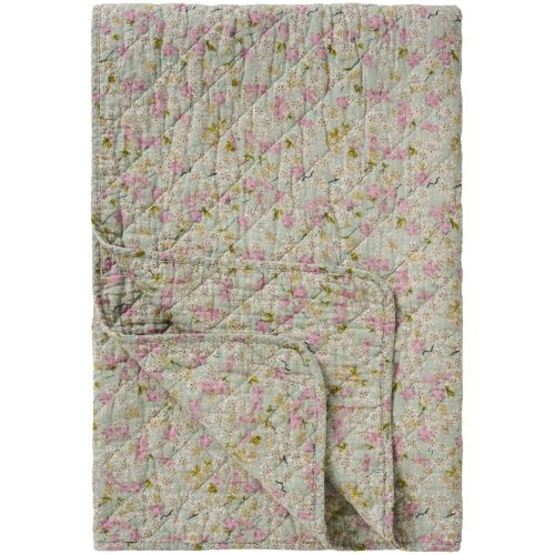 quilt støvblå med blomster ib laursen